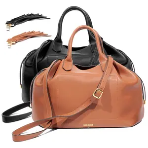 Niko Ineko Women's Slouchy Hobo Bag Kitty Snout Hardware Detail