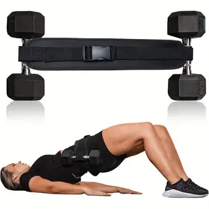 Hip Thrust Belt for Dumbbells, Kettlebells & Plates – Comfortable & Adjustable Glute Workout Belt for Home & Gym