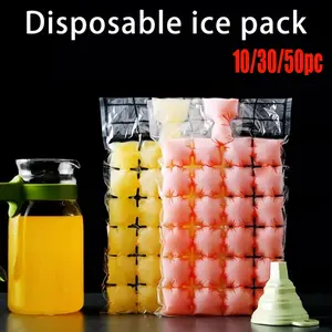 10/30/50pcs Ice Bag Creative Self-Sealing Plastic Ice Tray, Ice Cube Mold, Perfect for Summer Ice Making, DIY Popsicles, Lychee, Cocktails, Must-Have for Tea Shops & Homes