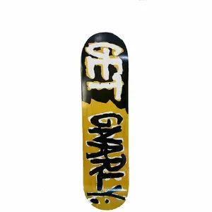 Wood Stain Logo Skateboard Deck Yellow