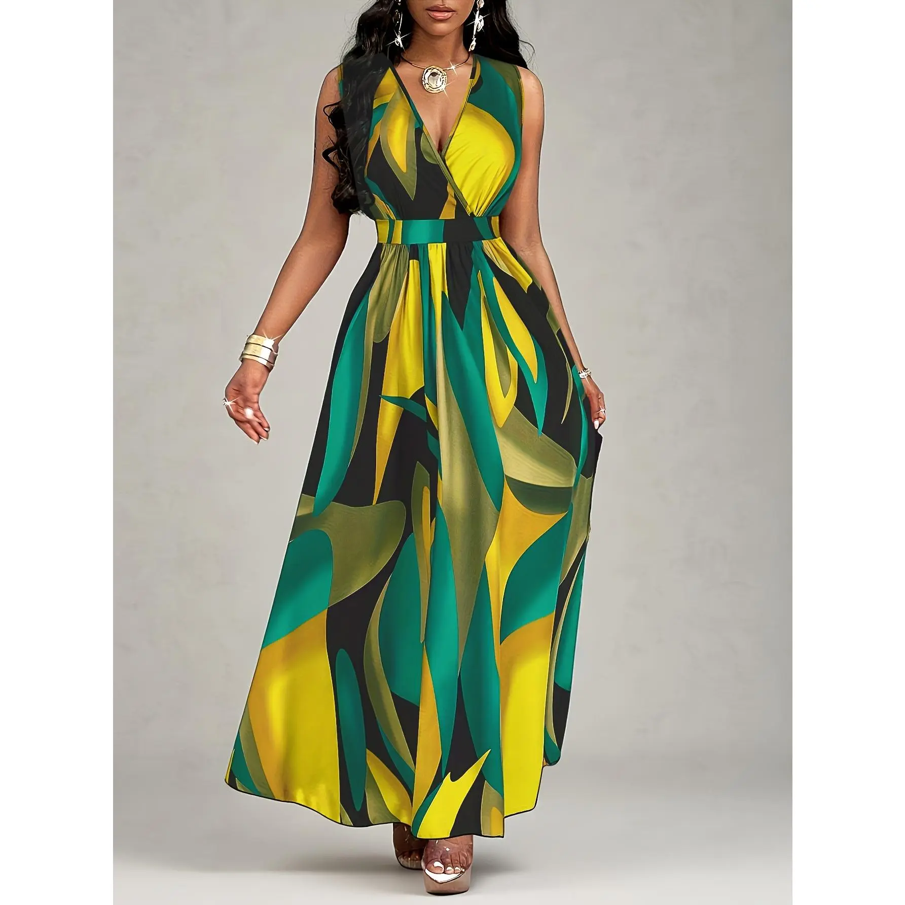 Green Tropical Tropical Print Long Dresses TOWED22 Womens Summer Dresses,Plus Size Maxi Dress For Women Green Tropical Tropical Print Long Dresses TOWED22 Womens Summer Dresses,Plus Size Maxi Dress For Women