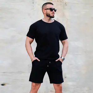 GINGTTO Men's Round Neck Short Sets 2 Piece Outfits Casual Short Sleeve Tracksuits Fashion Streetwear
