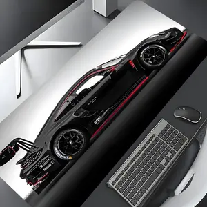 Cool Black Racing Car High-Speed Large Gaming Mouse Pad,Aesthetic Design Desktop Decoration Drotection Pad,Washable Rubber Pad Non-Slip Lock Edge Multi-Size Mouse Pad Suitable For Home Office,Good Gift for Family and Friends,Gaming Mousepad