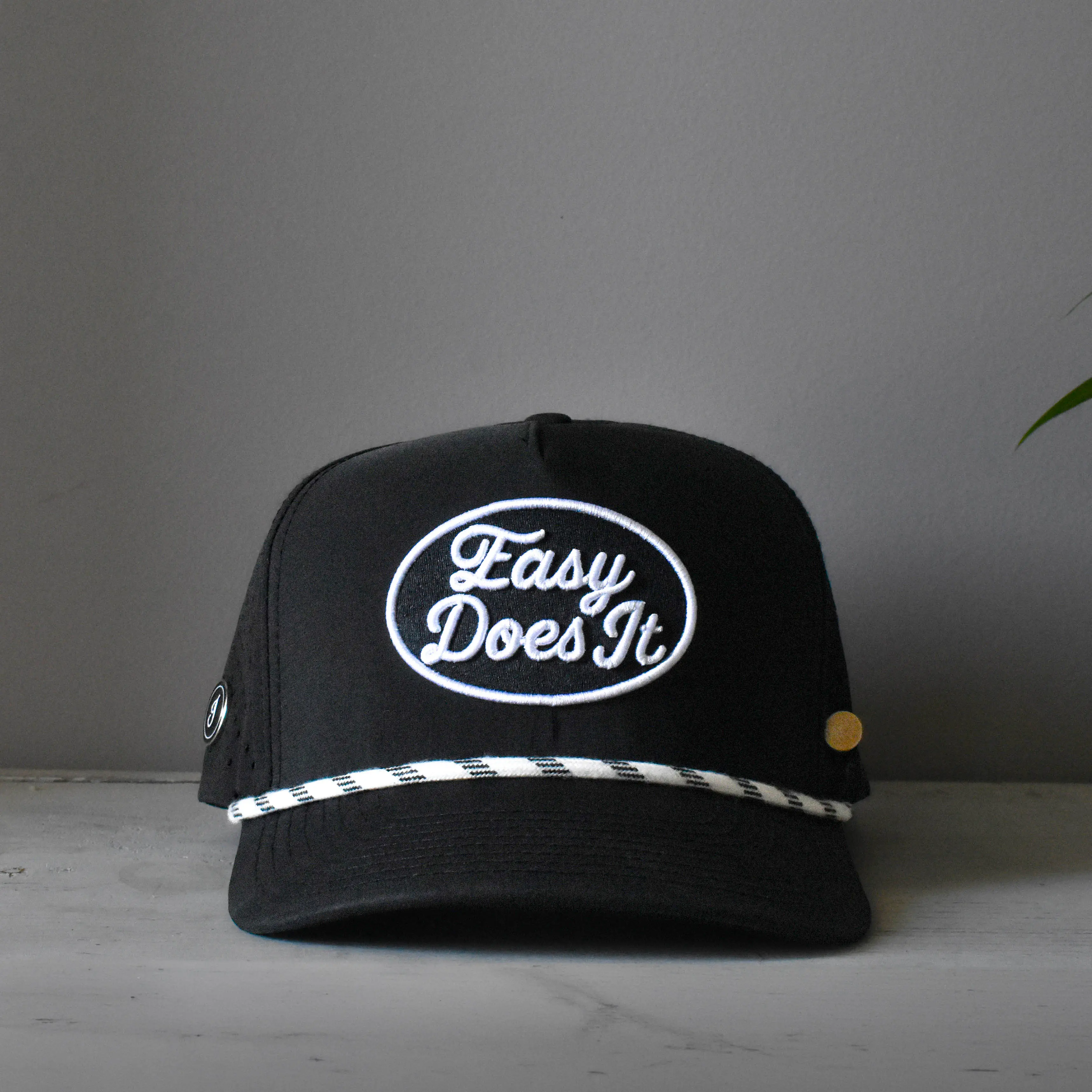 Easy Does It Rope Hat, Black-White Fashion Accessory Cap