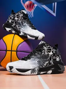 2026 New Men's Stylish Basketball Shoes for All Seasons: Rubber Non-slip and Wear-resistant Sole, High-elasticity Cushioning, Plus Size Friendly, Suitable for Student Training, Sports, and Casual Wear.