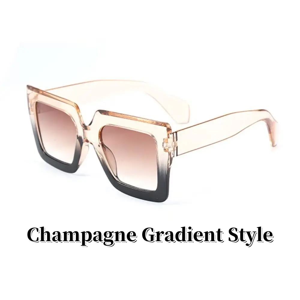 Aeropostale Champagne Gradient Style 4Pcs Oversized Rectangular Frame Sunglasses Set Multicolor Frames Clear Lenses For Women Men Lightweight Comfortable Daily Use