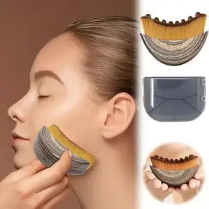 Ergonomic Lymphatic Contour Facial Brush, Chin and Jawline, Dry Brushing Tool for Face, Fatigue Relief and Skin Precision