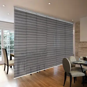Ottoline Black 6-Panel Single Rail Panel Track 70"-130"W, Panel width 23.5" - 50% LIGHT-FILTERING