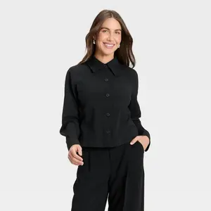Women's Plain Weave Shirt Jacket - A New Day
