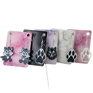 Wolf Earrings 3D Printed 5 Variations - Elegant Design with Unique Shape and Colorful Finish