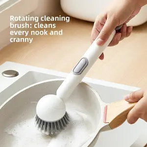Multi-Functional Long-Handle Cleaning Tool, Bathroom & Kitchen Stain Remover, No-Dead-Corner Scrub Brush with Handle