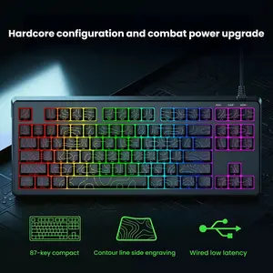 DG87 Contour Wired Gaming Keyboard: Back Lit Keyboard, 87-Key, Ideal for Gaming and Office Use—The Perfect Gift