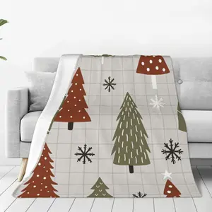 Christmas Flannel Throw Blanket - 100% Polyester, Soft, Warm, Durable, Easy to Care for, Flat Weave with Letters, 50in x 60in, for Living Rooms, Bedrooms, Ideal Gift for Family