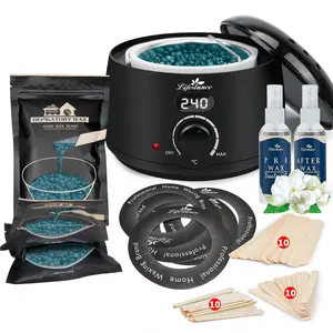 Wax Therapy Technology Digital Constant Temperature Beeswax Kit - 3 Packs of Beeswax Pearls - Body Care Beeswax Jar for All Hair Types - Eyebrow, Facial, and Bikini Area - Comfort Beauty Wax with Adjustable Temperature