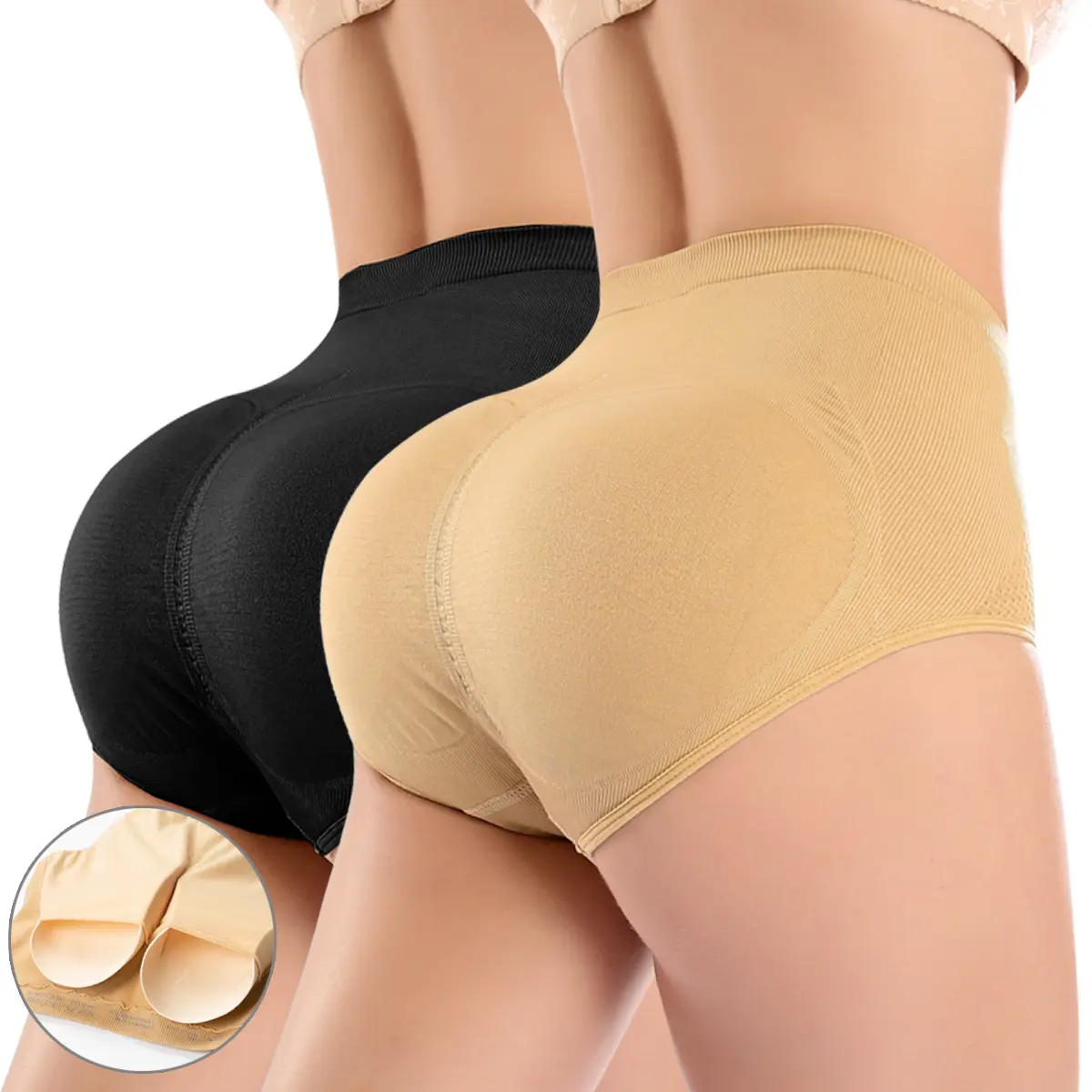 Soft Solid Women's Shapewear, Casual Corset Body Shaper Leg Shaping Shorts - Padded Butt Lifter, Tummy Control, High-Waisted Strapless Leg Shaping Shorts, Minimalist, Everyday Wear
