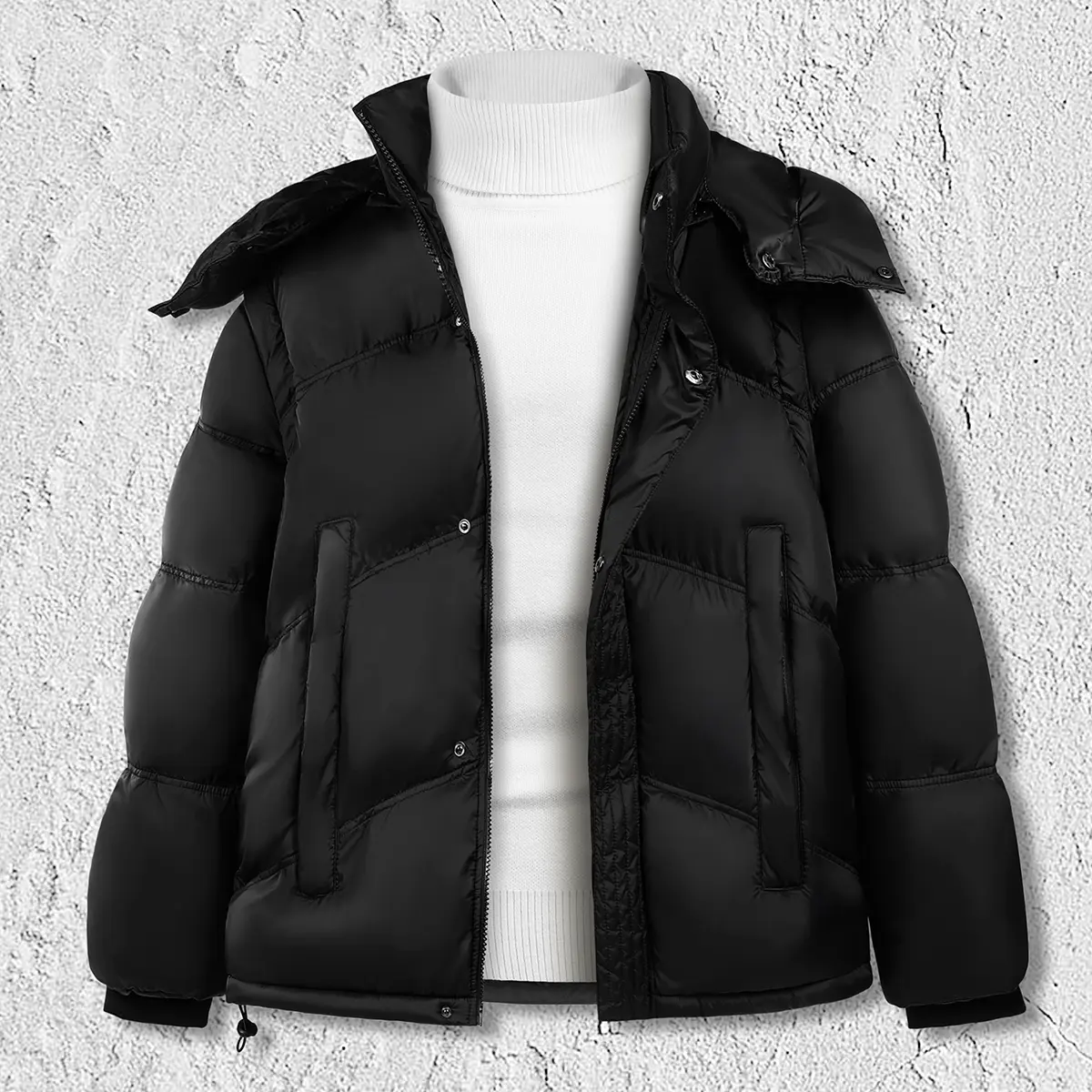 GINGTTO Men's Puffer Jackets Waterproof Winter Parka Jacket Thicken Coat with Detatchable Sleeves & Hood