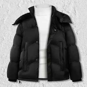 GINGTTO Men's Puffer Jackets Waterproof Winter Parka Jacket Thicken Coat with Detatchable Sleeves & Hood