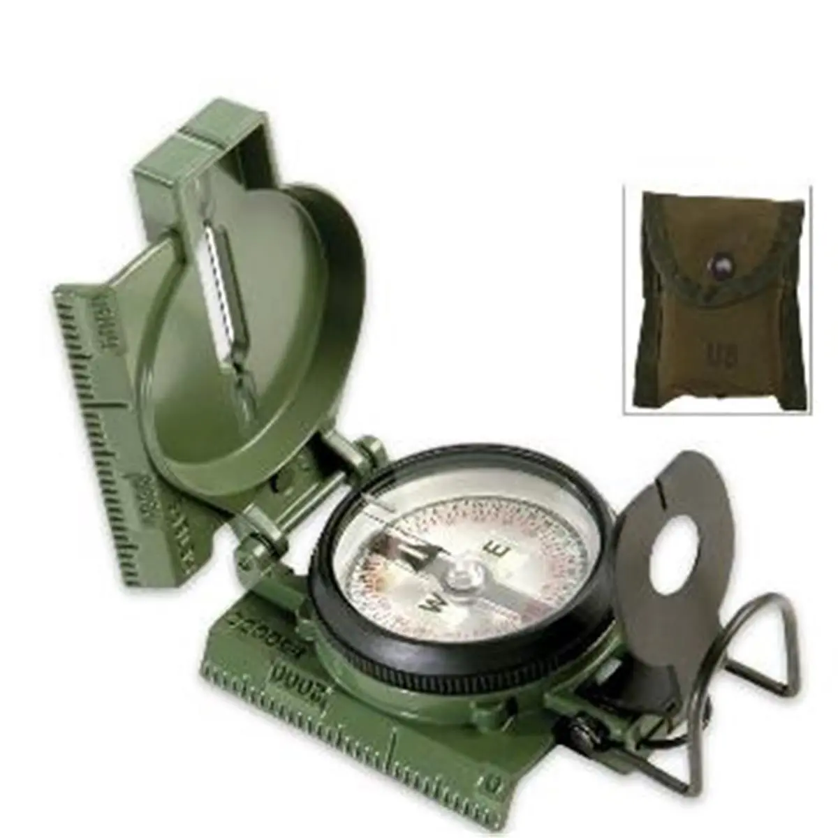 212 MAIN Cammenga Model 27 Military Phosphorescent Aluminum Compass - Bi-Directional Rotating Bezel, Dial Graduations, Magnifying Lens, Clamshell Case, Sight Wire, Waterproof Camping Gear, Hiking/Light Outdoor All-Season Shockproof Navigation Accessory
