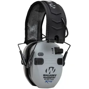 Walker's - Razor Bluetooth Digital X-TRM Muff with Cooling Pads & Moisture Wicking Headband - Grey