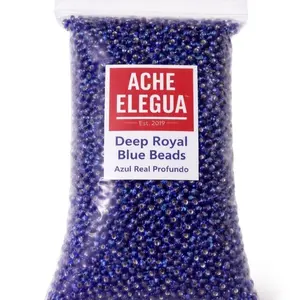 Ache Elegua Deep Royal Blue Crystal Beads 1 Pound Bag Smooth Glossy Finish High-Quality for Bracelets Jewelry DIY Craft Projects Ideal for Beginners & Professionals