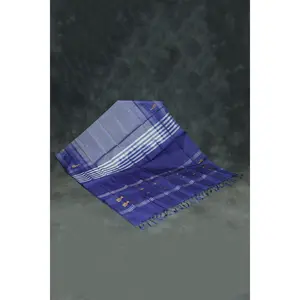 Purple Vaazhai Naar (Banana Pith) Borderless Saree with Small Buttas