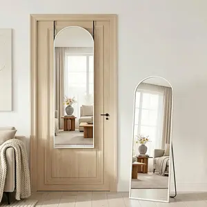 Full Length Over-the-Door  Mirror - Freestanding Wall Mount Leaning  Mirror for Bedroom Living Room Entryway, 48" L x 14" W, White