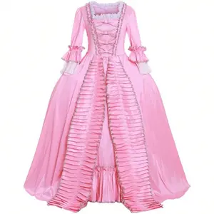 Women's Queen Marie Antoinette Rococo Ball Gown Gothic Victorian Dress Costume Pink