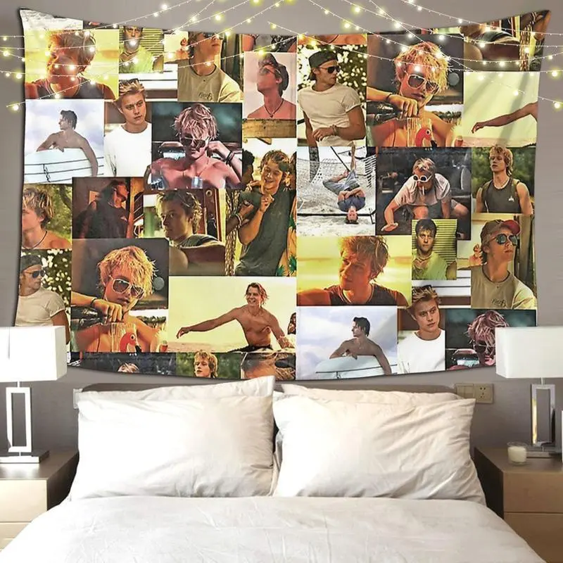 JJ Maybank - Rudy Pankow Throw Blanket Tapestry, Hippie Aesthetic Home Decor, Wall Hanging for Living Room Bedroom Indoors, Wall Decor Ideas Light Home Supply