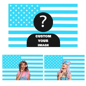 Custom Blue America Flag 40x60 inch Anti-Fading Custom image Flag Design Your Image Funny Flags for Outdoors Living Room Bedroom