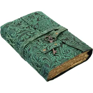 Soskakiist Embossed  Journal with Antique Key  Pages  Journal  Sketchbook Notepad  Travel Journal Book of Shadows  grimoire