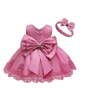 Adorable Baby Princess Dress - Toddler Tulle Puff Skirt with Bows, Soft Lace Gown for Birthdays/Photoshoots | Sell Points: Skin-Friendly, Cute Design | Trending: Baby Princess Gown, Toddler Dress | Rising: TikTok Baby Outfit
