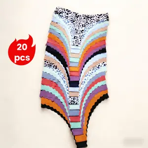 20-Pack Women's Stylish Seamless Thongs – Low-Rise Cut, Soft Fabric, Lightweight Breathable & Stretchy, No Tightness, Invisible Wear, Four-Season Versatile, Ideal for Daily Wear & Outdoor Activities, underwear for women, panties, Womenswear,Activewear Spo