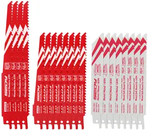 20-Piece Ultimate Reciprocating Saw Blade Set, Premium 6 & 8 Inch Wood and Metal Cutting Blades with Storage Box for Pruning, Wood, and Metal Cutting Tools