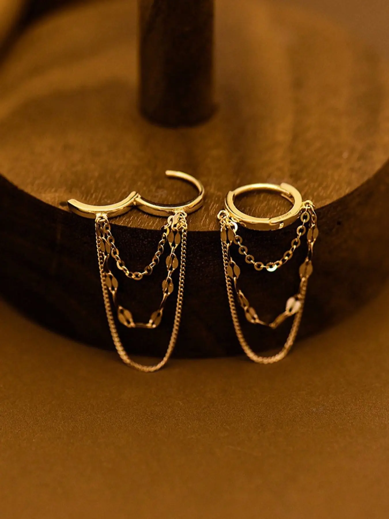 Delicate Stainless Steel Chain Hoop Earrings for Women, Casual All-Season Jewelry, Fashionable Daily Wear, Perfect Gift for Her
