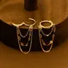 Delicate Stainless Steel Chain for Women, Casual All-Season Jewelry, Fashionable Daily Wear, Perfect Gift for Her, Earrings Hoops