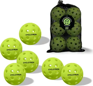 CYCLOTRON Outdoor Pickleballs USAPA Approved 40-Hole Precision Design High Visibility Neon Yellow Ultra-Durable Seamless HDPE Pro Competition Grade 3/6 Pack pickle ball manufacturer