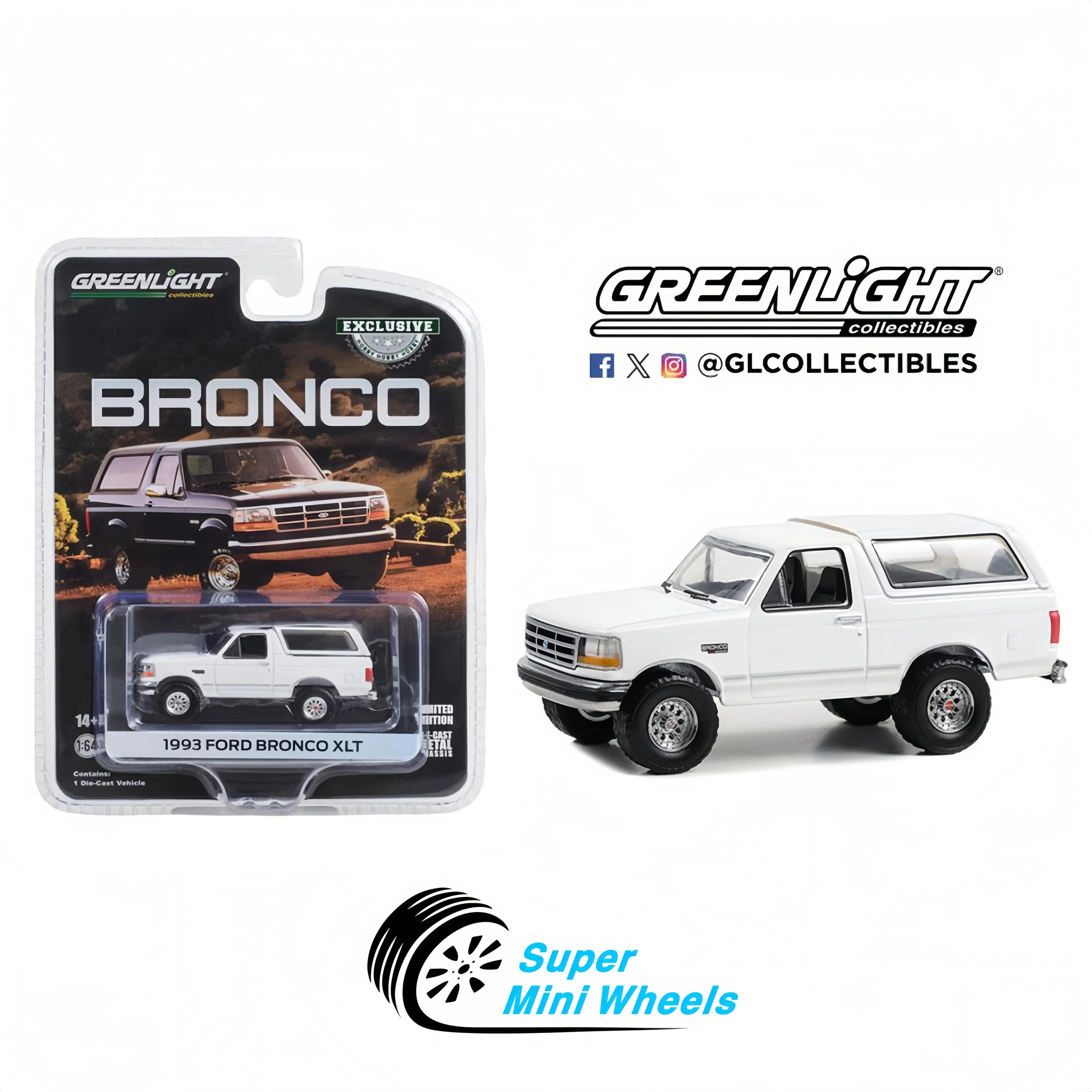 Greenlight 1:64 1993 Ford Bronco XLT – White