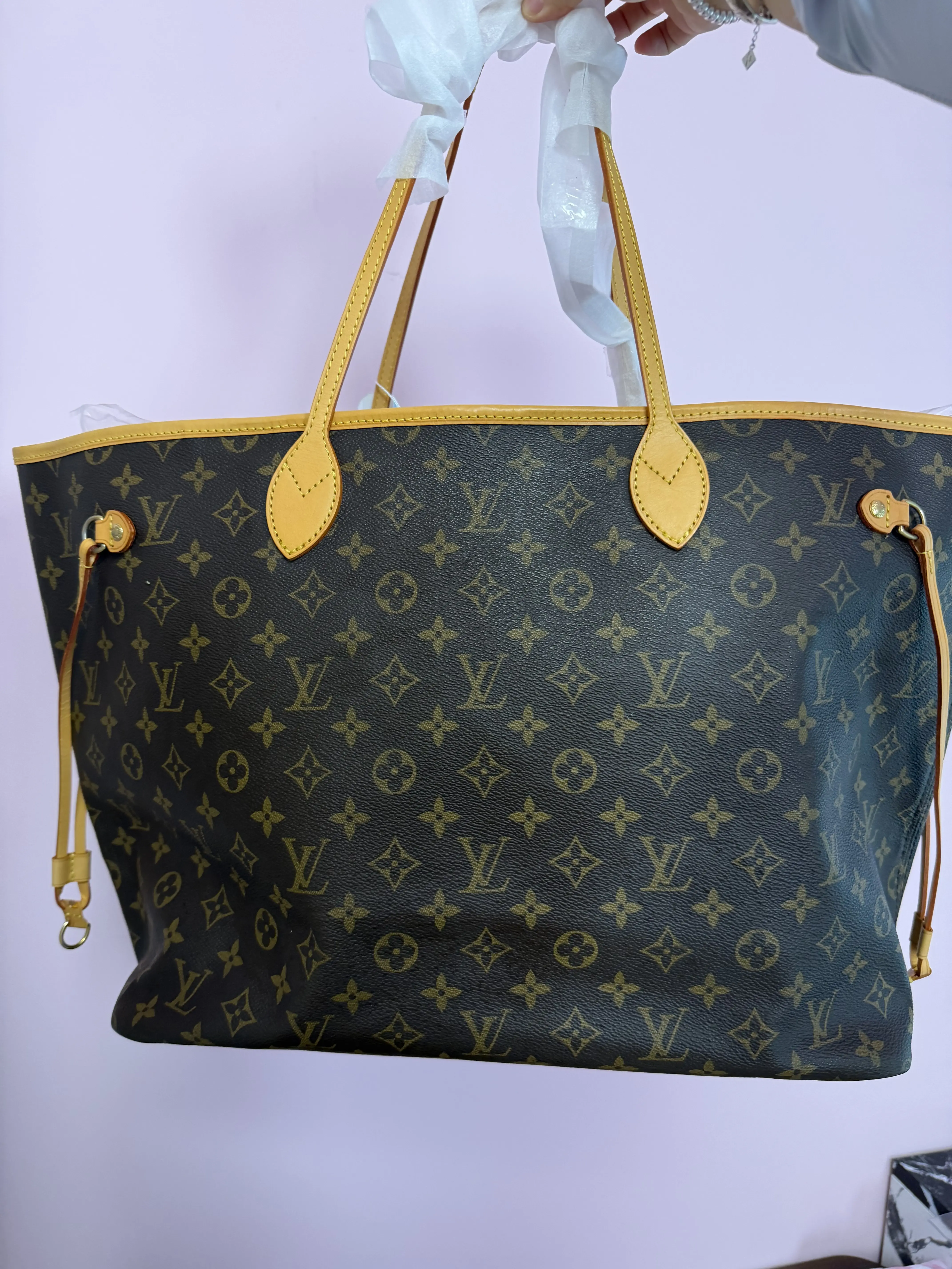Pre-owned Louis Vuitton Pre loved LV Neverfull GM Monogram Canvas Tote Bag Leather Handles