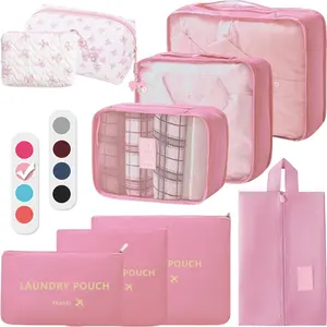 9pcs/14pcs Packing Organizers, Travel Luggage Cubes, Travel Clothes Organizer, Essential Travel Accessories, Shoe/toiletry/laundry/makeup Bags, Ideal for Vacations & Business Trips