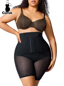 Women's Plus Size Seamless Shapewear Pants, High Waist Tummy Control Panty, Non-Rolled Edge Butt Lifter Underwear, Comfortable Inner Wear