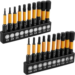 20 count  Hex  Allen Wrench Drill Bit Set S2 Alloy  1/4inch Quick Release Shank Screw Driver Drill Bit for  Repair