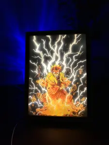 Demon Slayer-Zenitsu2 LED Light Painting  Night Light Large 12.6" x 9.3"