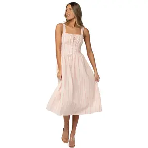 Melina Midi Dress | Peach Stripe