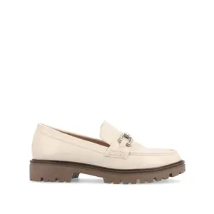 JESSAMEY HORSE BIT LOAFER FLATS - Off White Vegan Leather