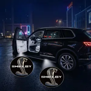 2/4 Pcs Shelby Door Projection Light/laser Lamp Led Car Ambient Light/new Welcome Light/modified Decoration Floor Lamp (batteries Not Included)