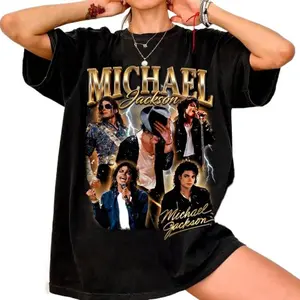 🎵👑Michael Jackson Graphic Tee – Michael Jackson Music Youth Shirt, Jackson King Of Pop MJ Unisex T-Shirt, Trendy Casual Streetwear Summer Top, Pop Culture Fan Graphic Tee, Perfect Gift for Men, Women & Kids, Youth & Adult Fashion
