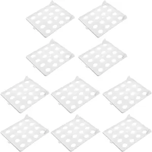 PrimPick 10 Pcs T-Shirt Organizer Board Set, White Stackable Clothing Storage, Shirt Organizer for Closet and Shelves, Plastic Foldable T-Shirt Stacker with Breathable Design for Wrinkle-Free Clothes