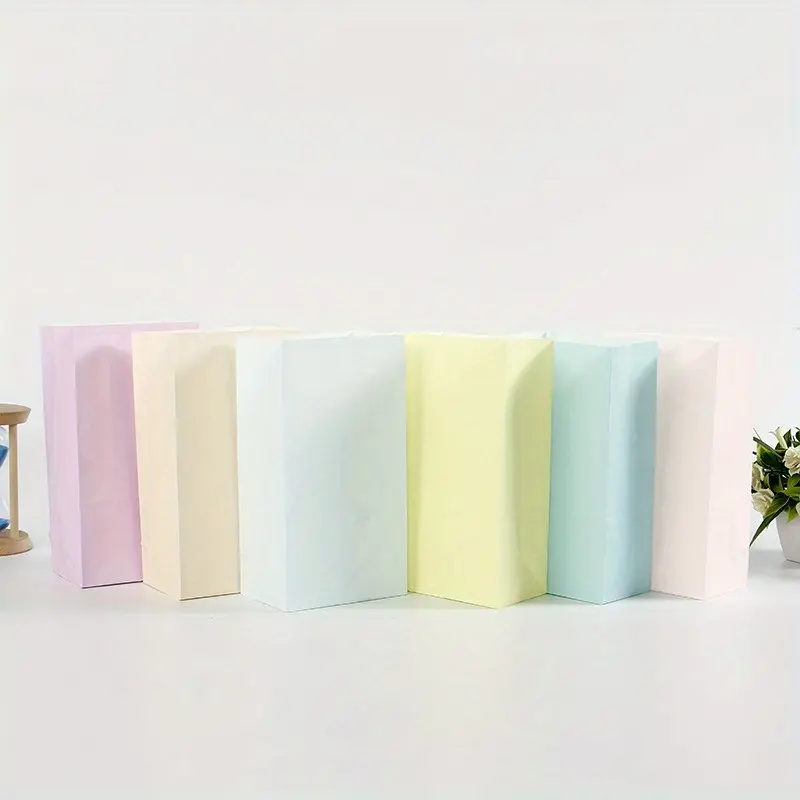 6pcs Macaron Fold Candy Bag, Bread Pastry, Takeaway Packaging Bag, Shopping Gift Paper Bag - Perfect for Birthday Gifts, Goodie Bags, Crafts & More!
