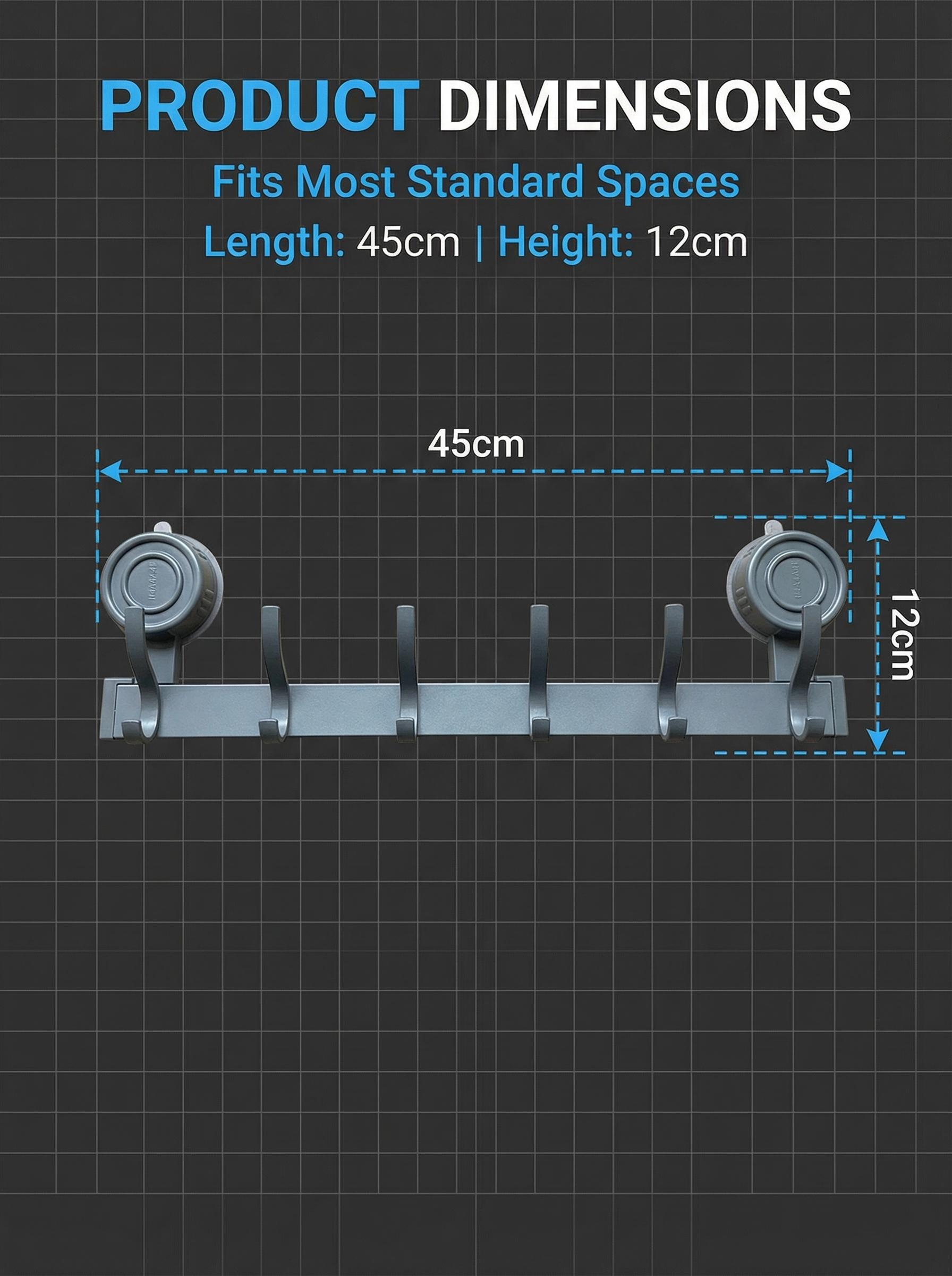 No Drill Succo Hook Rack, Heavy Duty Vacuum Suction Cup Towel Hooks for Bathroom, Wall Mounted Space Aluminum Hanger with 6 Hooks, Waterproof & Reusable, No Damage for Shower, Kitchen, RV, Renters, Hold Towels, Utensils, Robes, No Holes, Easy Install No Drill Succo Hook Rack, Heavy Duty Vacuum Suction Cup Towel Hooks for Bathroom, Wall Mounted Space Aluminum Hanger with 6 Hooks, Waterproof & Reusable, No Damage for Shower, Kitchen, RV, Renters, Hold Towels, Utensils, Robes, No Holes, Easy Install