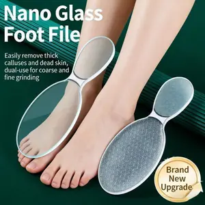 Premium Nano Glass Callus Remover for Feet, Reusable Dual Grit Foot File, Professional Pedicure Tool for Dry Cracked Heel Care